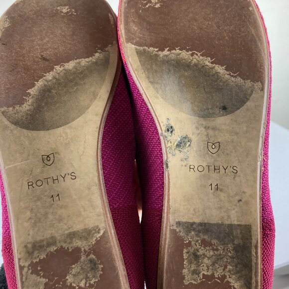 Rothy’s Womens Sz 11 The Flat In Pomegranate Pop Pink and Purple Designer Shoes - Picture 11 of 13